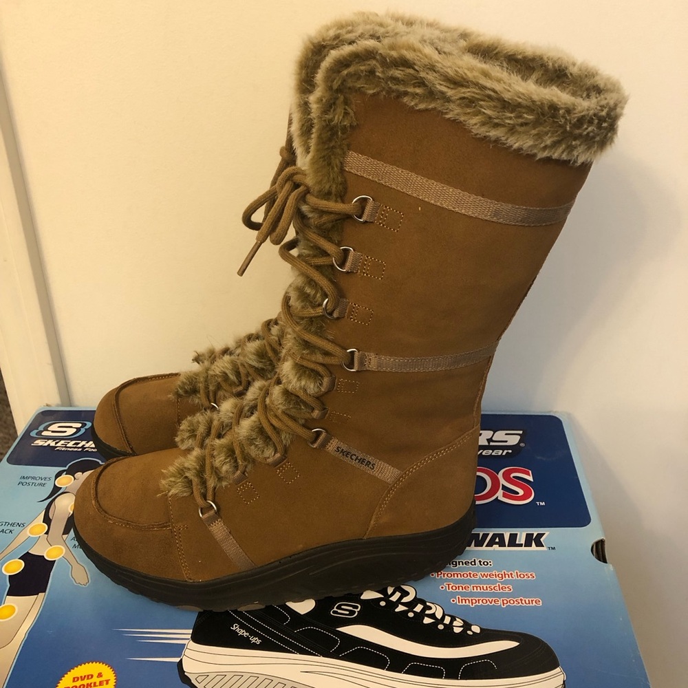 Skechers Shape Ups Fur-Lined Winter Boots